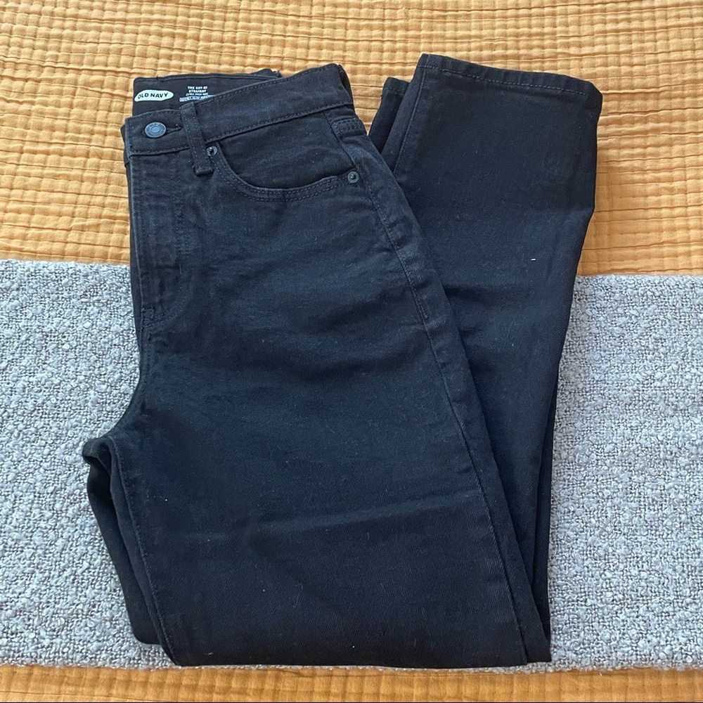 Old Navy, Black, Sky Hi Straight, Extra High Rise, Jean, Never Worn, Size 2